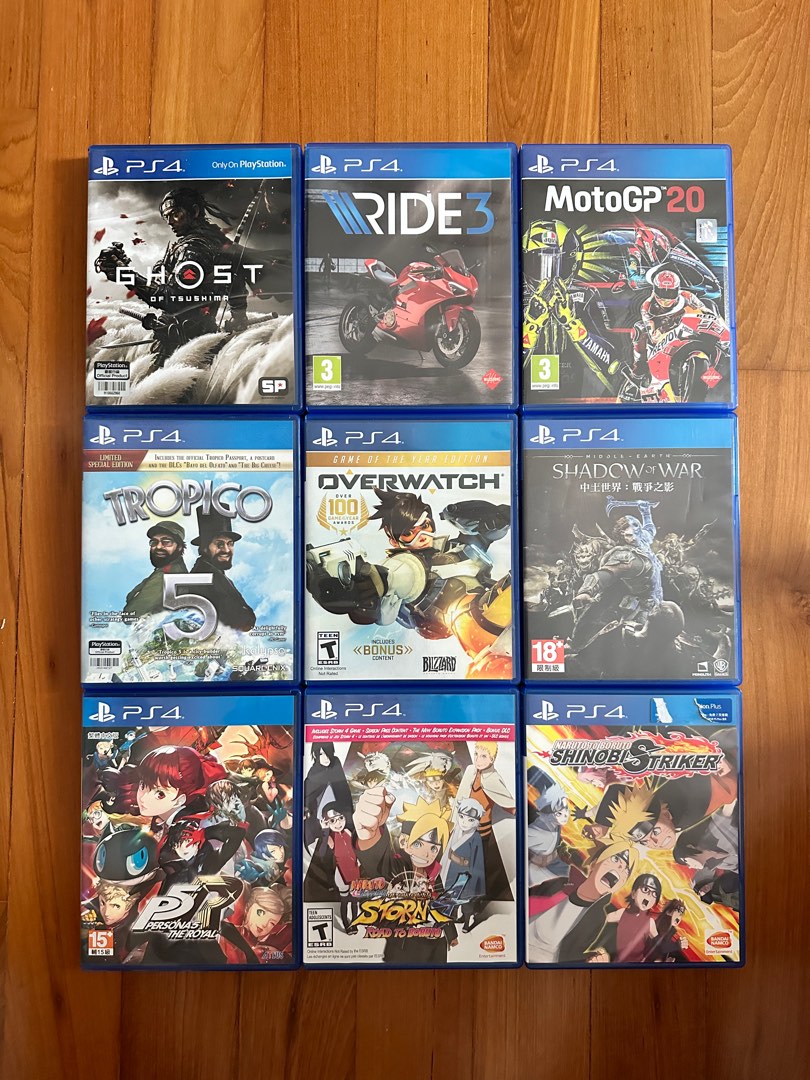 PS4 game Ghost of Tsushima / Ride 3 / MotoGP 20 / Tropico 5 / Overwatch ...