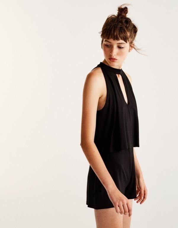 Pull and bear black cheap jumpsuit