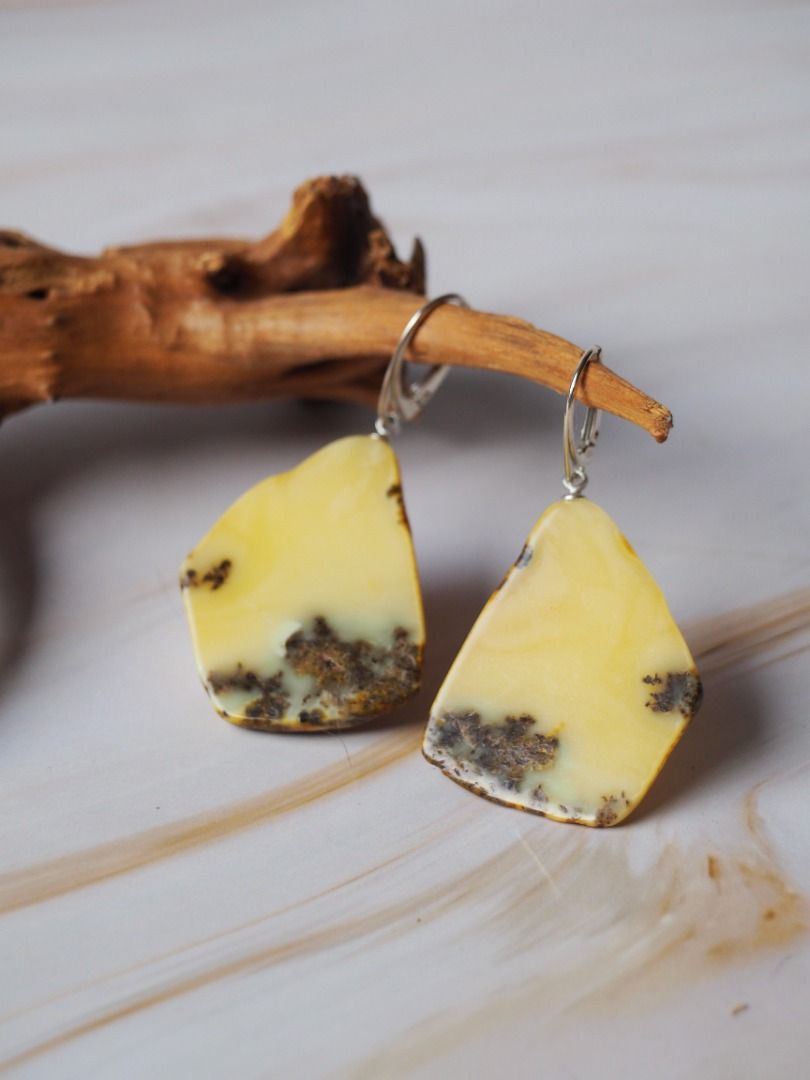 Raw Amber Earrings
