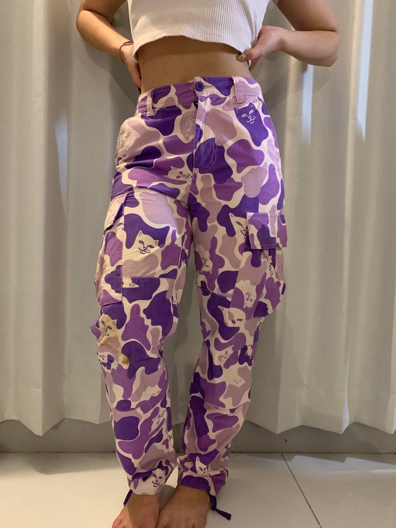 RipNDip Nermal Camo Cargo Pants Purple Camo