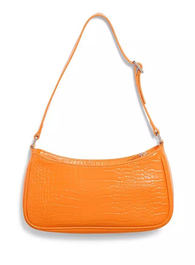 Rp 35 Monki vegan faux leather 90s sleek soft smooth croc small handbag Women s Fashion Bags Wallets Shoulder Bags on Carousell