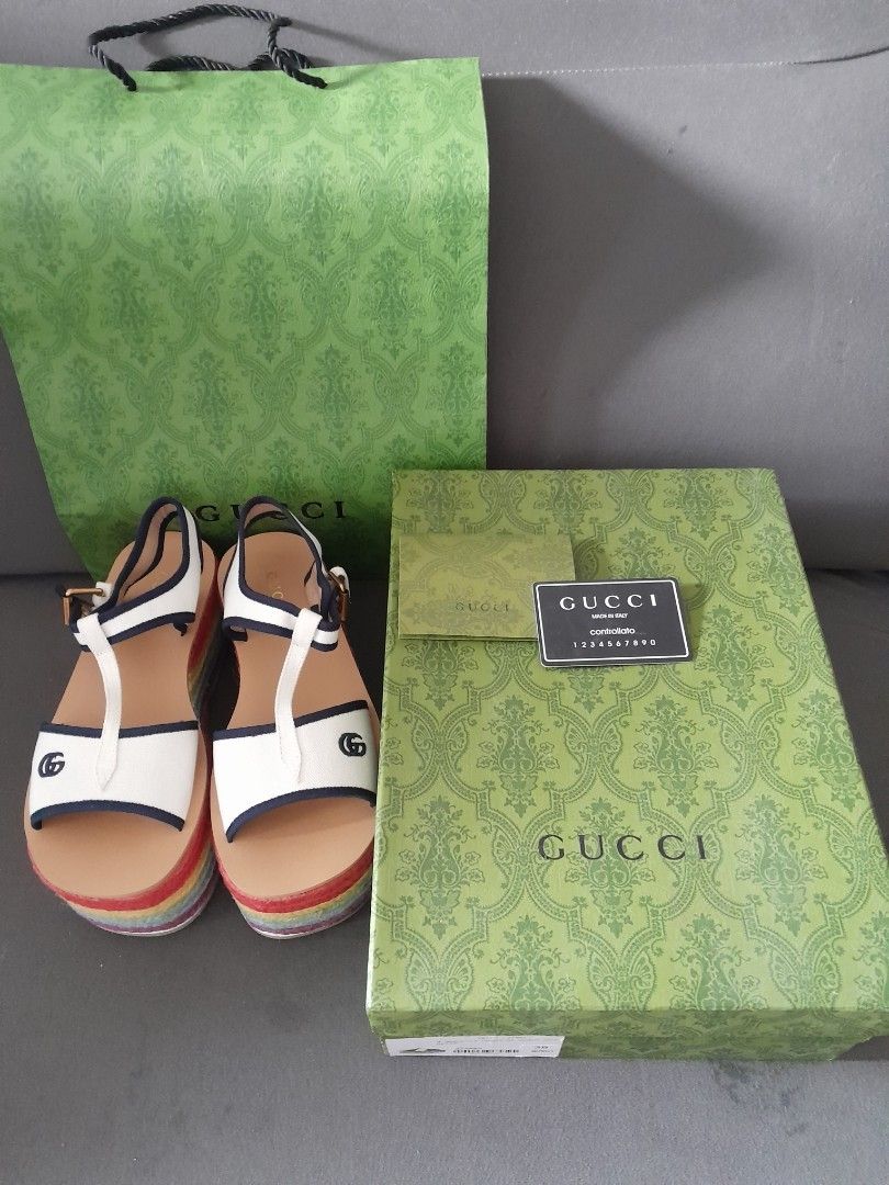 Gucci | Shoes | Gucci Slides Nude Beige Rubber Block Heel Sandals Size 4  Size 0 | Poshmark
