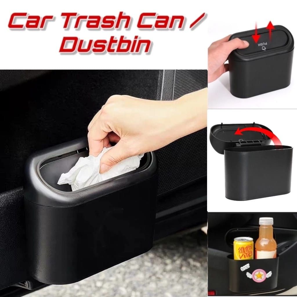 Universal Car Trash Can Auto Organizer Storage Box With Swing Lid