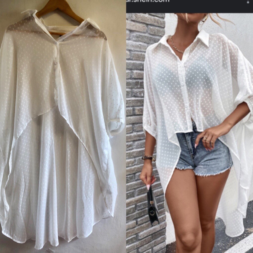 Shein long back top, Women's Fashion, Tops, Blouses on Carousell