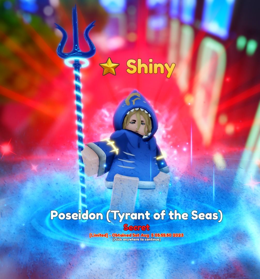 SHYNY POSEIDON] Anime Adventures, Shiny 1, 5 Secret 20+ Mythic Units