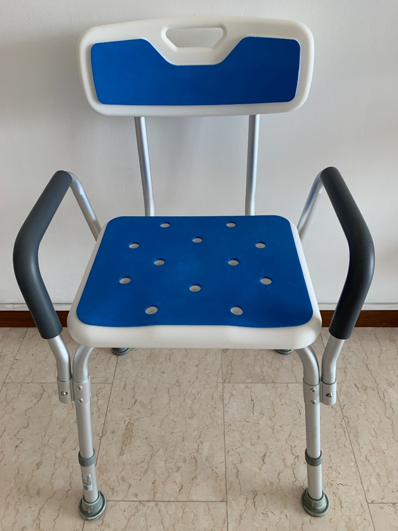 Shower chair with handle and back rest, height adjustable, Health