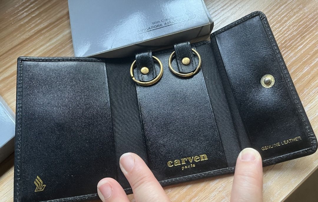 Singapore Airlines Kenzo Carven cobranded leather key and card holder