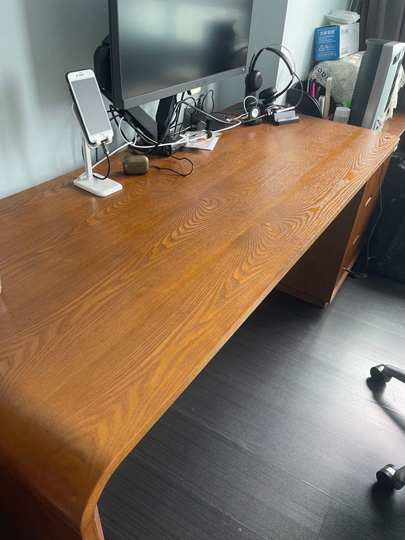 Solid wood Computer/Desktop/study table with drawers, Furniture & Home ...