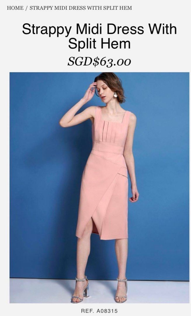 Strappy midi new arrivals dress with split