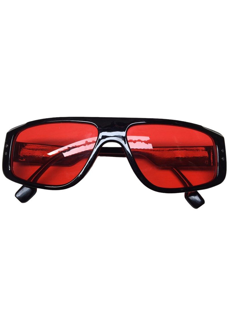 Style sunglasses red lens, Men's Fashion, Watches & Accessories