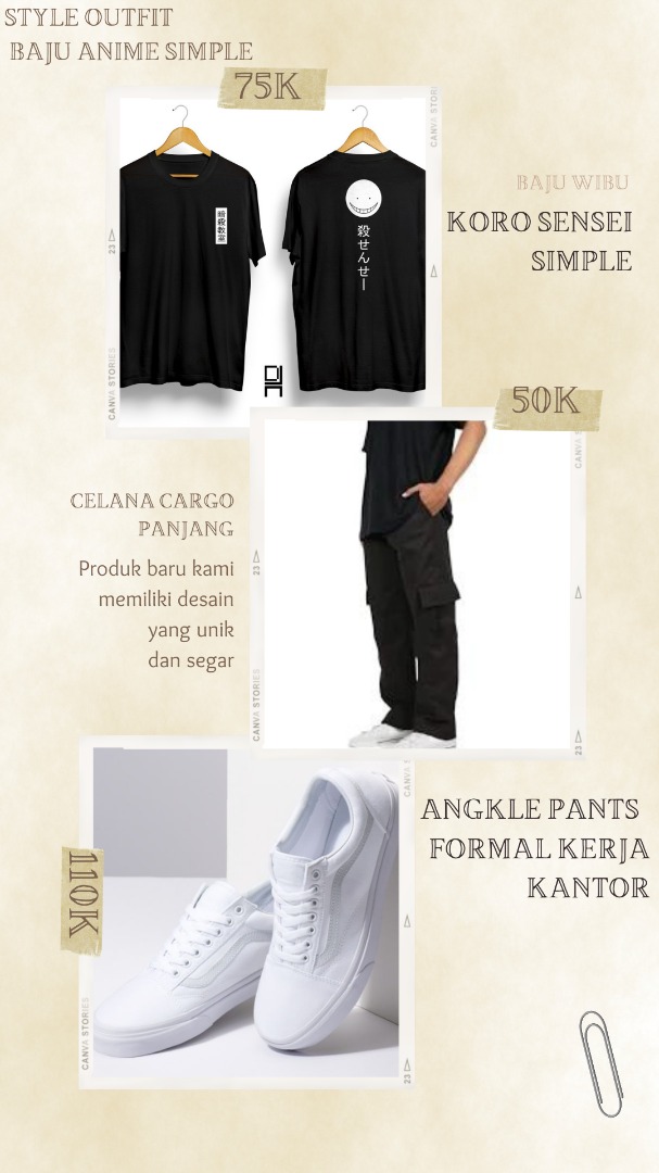Style Wibu Simple, Fesyen Pria, Pakaian , Atasan di Carousell