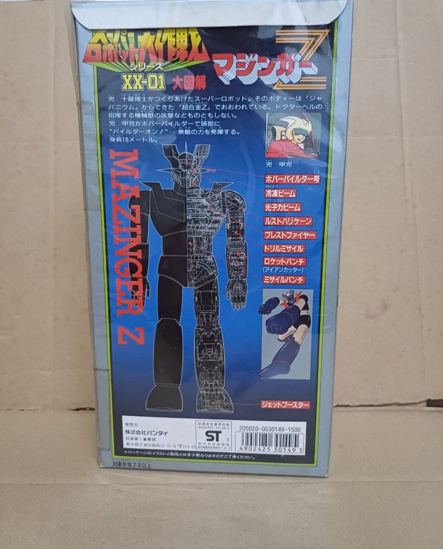 SUPER ROBOT WARS taisen XX-01 Great Mazinger Z Tetsujin 28 XX-08 Bandai Made in Japan Figure (Category: Toy Figures) located in Singapore. Submitted by kittyleekityin (Listing ID 1259546169, Image 3). Description: Brand New in Box Made in Japan Individual @ $235 each XX-01 Mazinger Z 21cm (H) XX-08 Tetsujin 28 20cm (H).