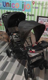 Tandem stroller sit and stand