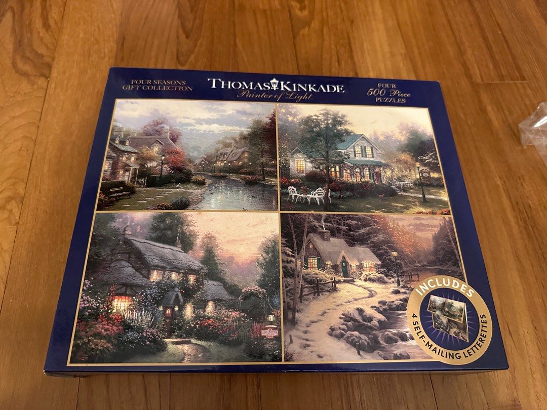 Thomas Kinkade Jigsaw Puzzle set of 4 500pc, Hobbies & Toys, Toys