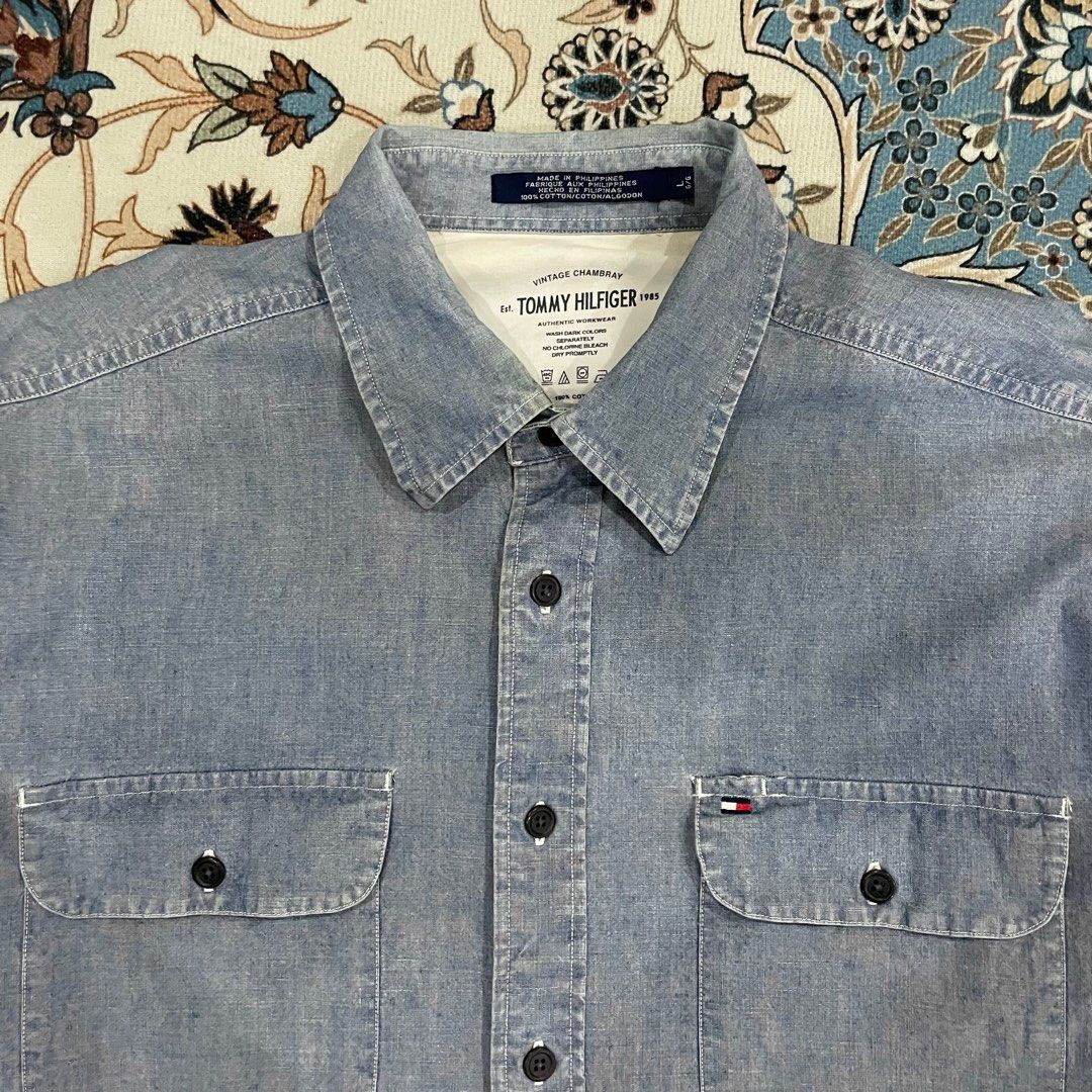 Tommy hilfiger chambray shirt on sale