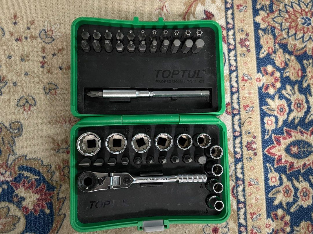 Toptul 45PCS 1/4" DR.Mini Ratchet Socket & Bit Set (Used), Everything ...