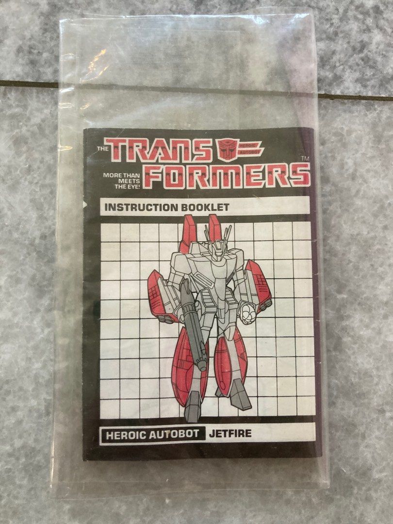 Transformers g1 Vintage Jetfire Instructions Booklet, Hobbies & Toys
