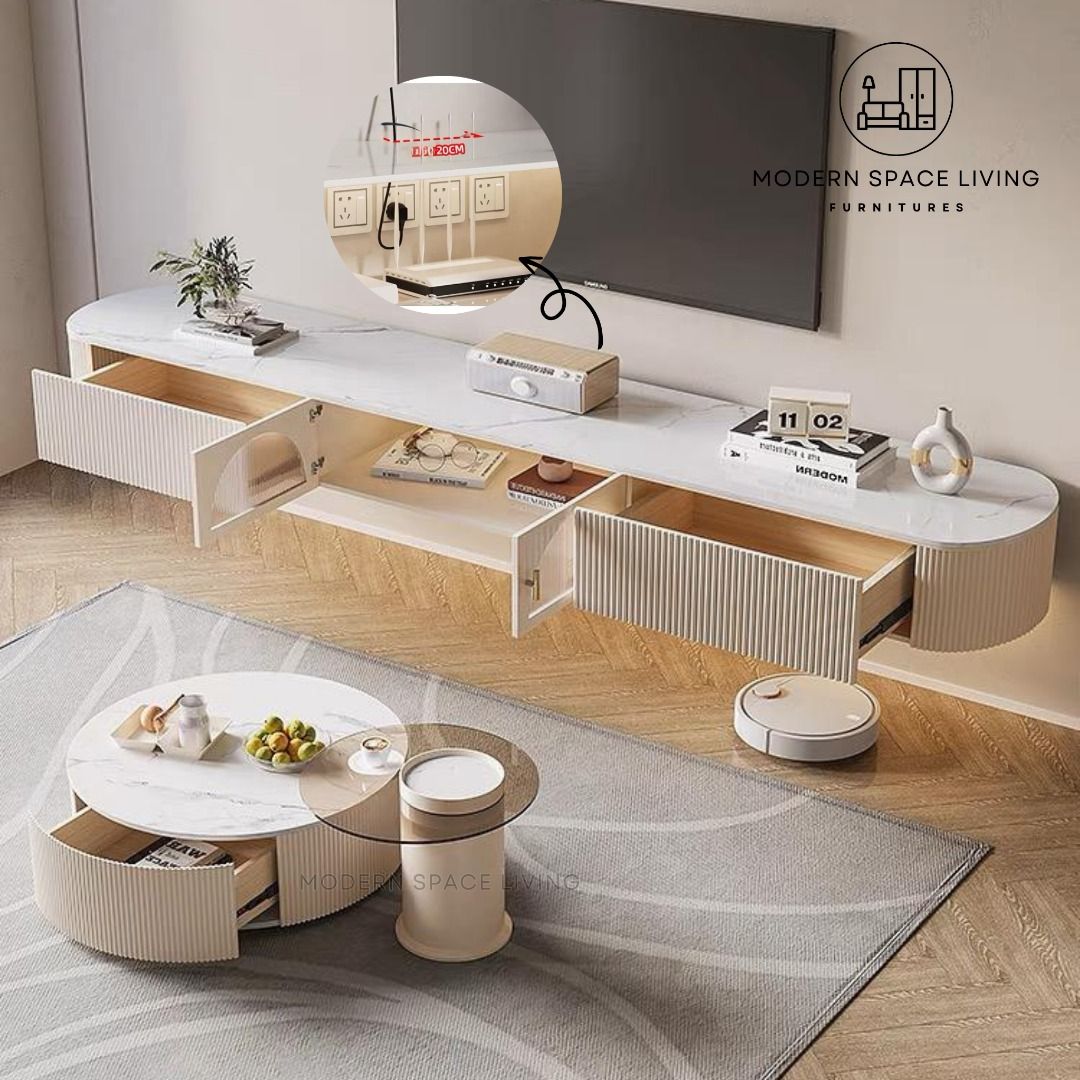 TRINITY Modern Floating TV Console / TVC214, Furniture & Home Living ...
