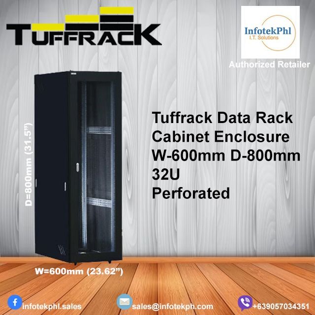Tuffrack Data Rack Cabinet W-600mm D-800mm 32U Perforated, Computers ...
