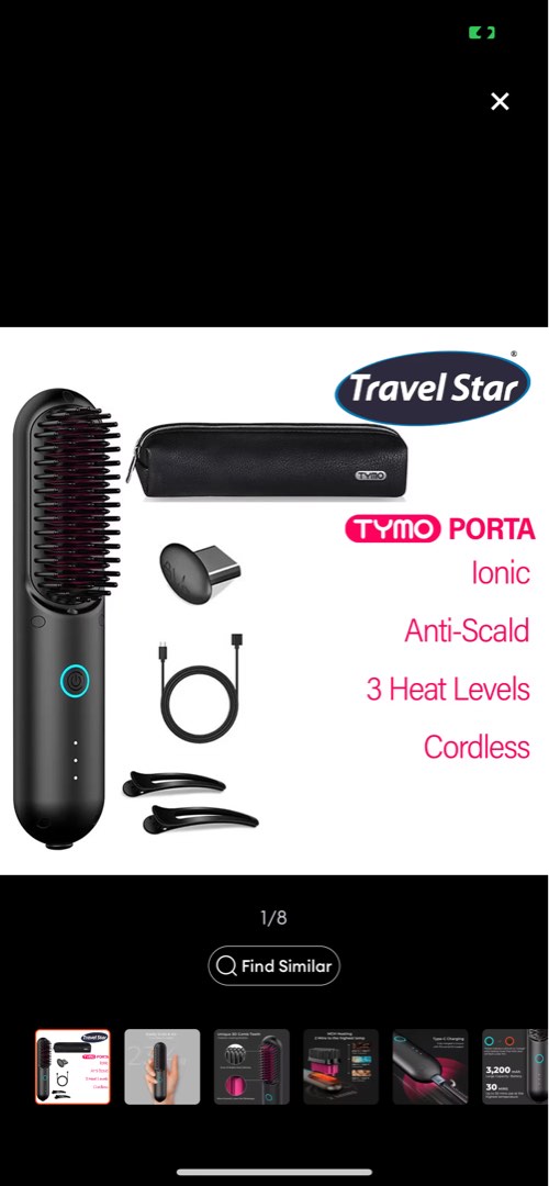 Tymo porta hair straightening brush, Beauty & Personal Care, Hair on  Carousell