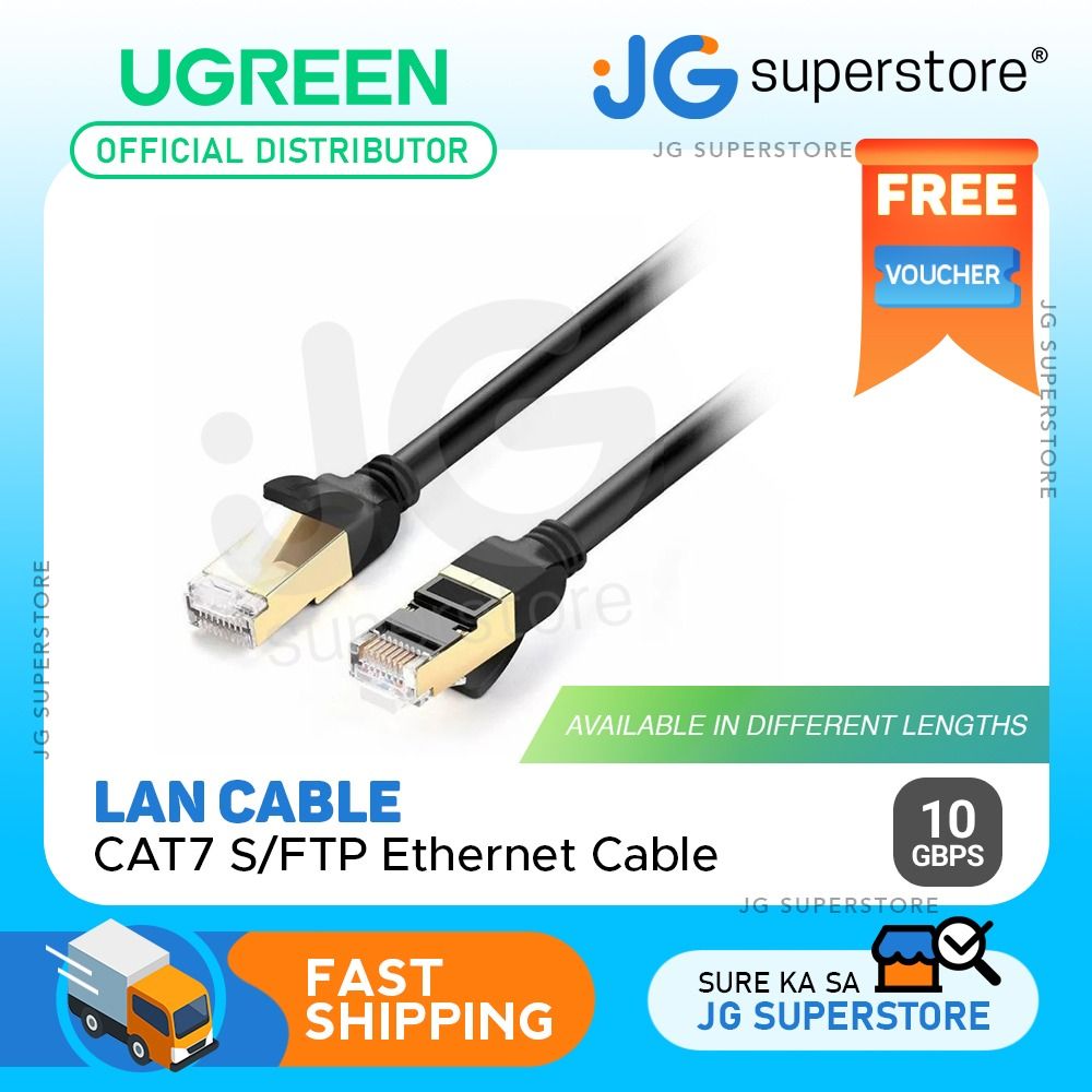 UGreen Cat 7 Ethernet cable, up to 10Gbps data transfer and 600MHz