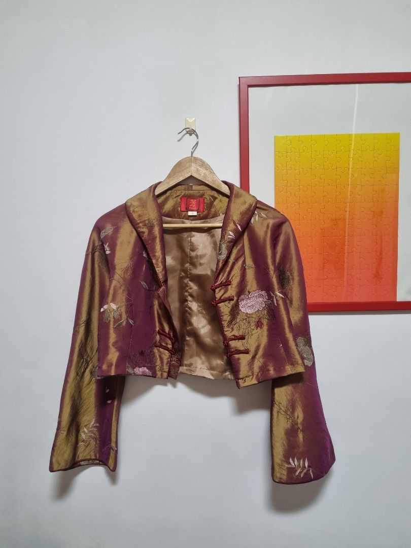 Gold silk cheap jacket