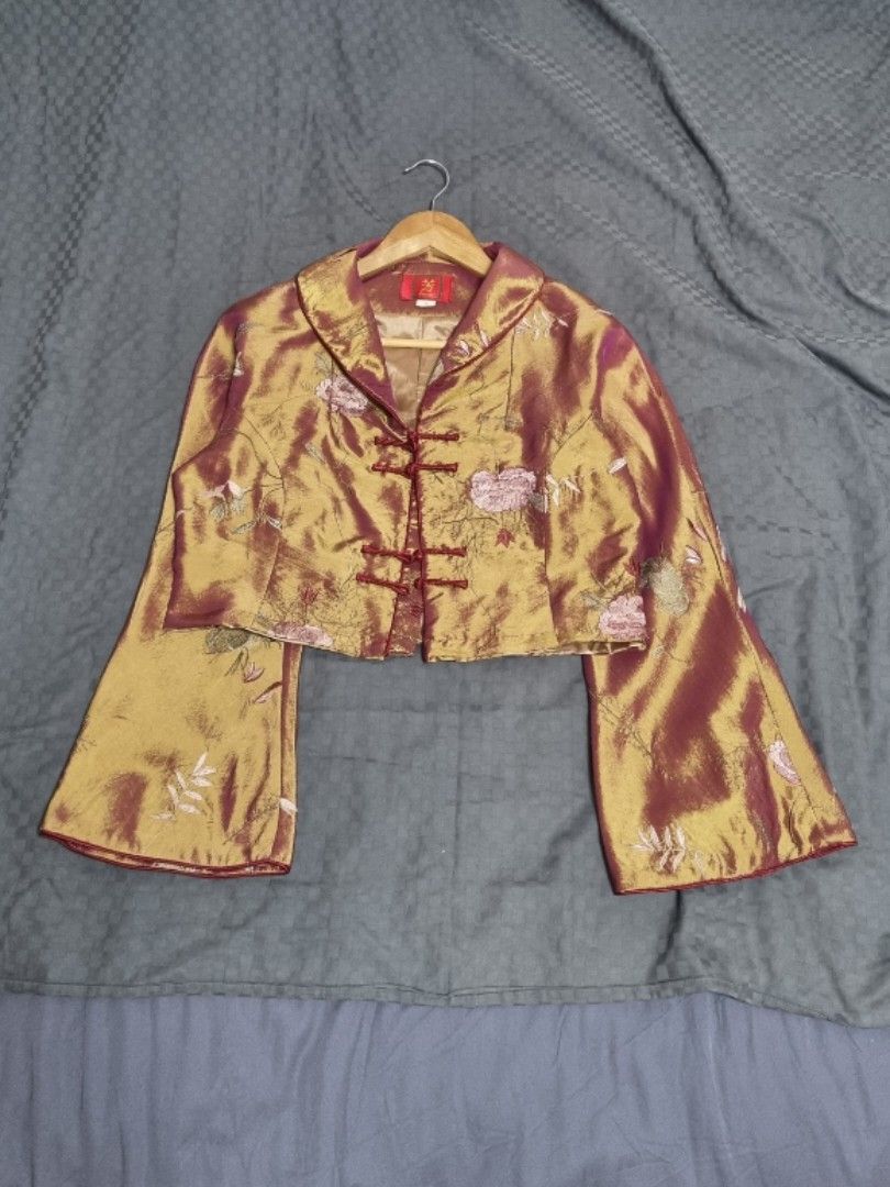 Gold silk cheap jacket