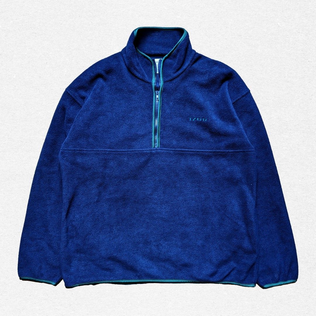 vintage Izod halfzip fleece (Category: Coats, Jackets and Outerwear) located in Quezon City. Submitted by lancelooot (Listing ID 1259576995, Image 1). Description: Navy lzod half-zip fleece Width: 25 Length: 28 Issue/s: none 700 DM for detailed pics.