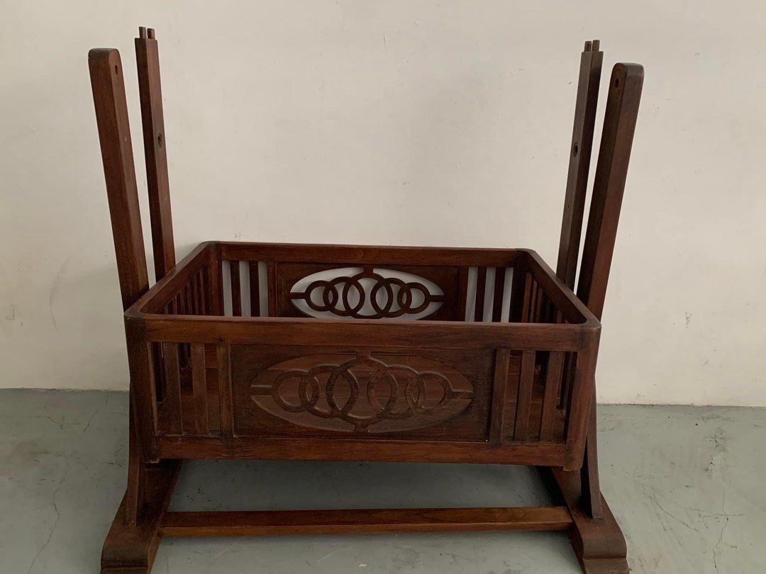 Vintage teak baby cot /crib/ bed, Babies & Kids, Baby Nursery & Kids