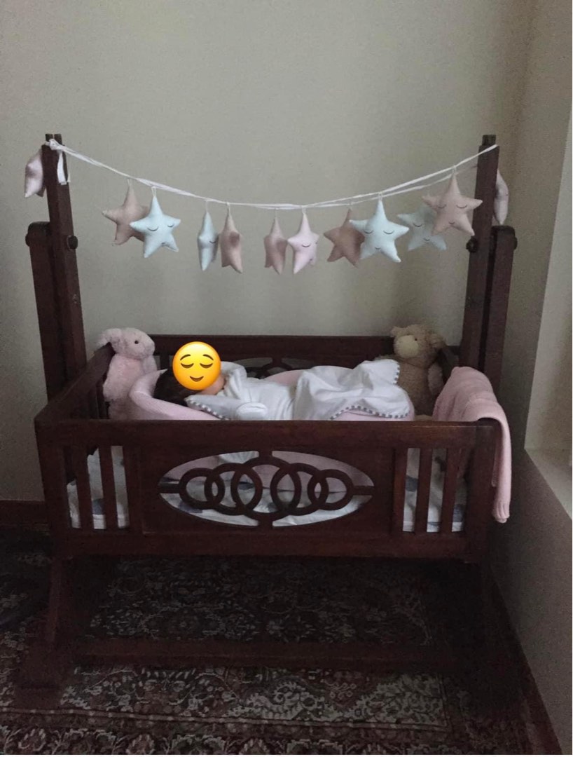 Vintage teak baby cot crib bed Babies Kids Baby Nursery