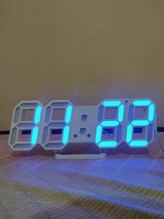 White 3D LED Digital Essential Modern Clock