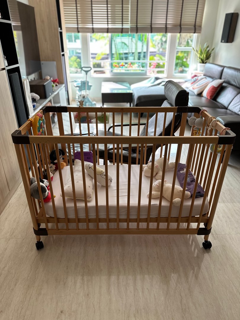 Wooden baby cot, Babies & Kids, Baby Nursery & Kids Furniture, Cots ...