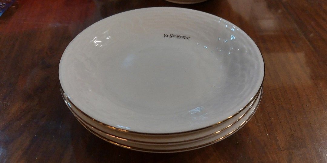 YSL Big Bowl & 3 Cake Plates Set, Furniture & Home Living, Kitchenware