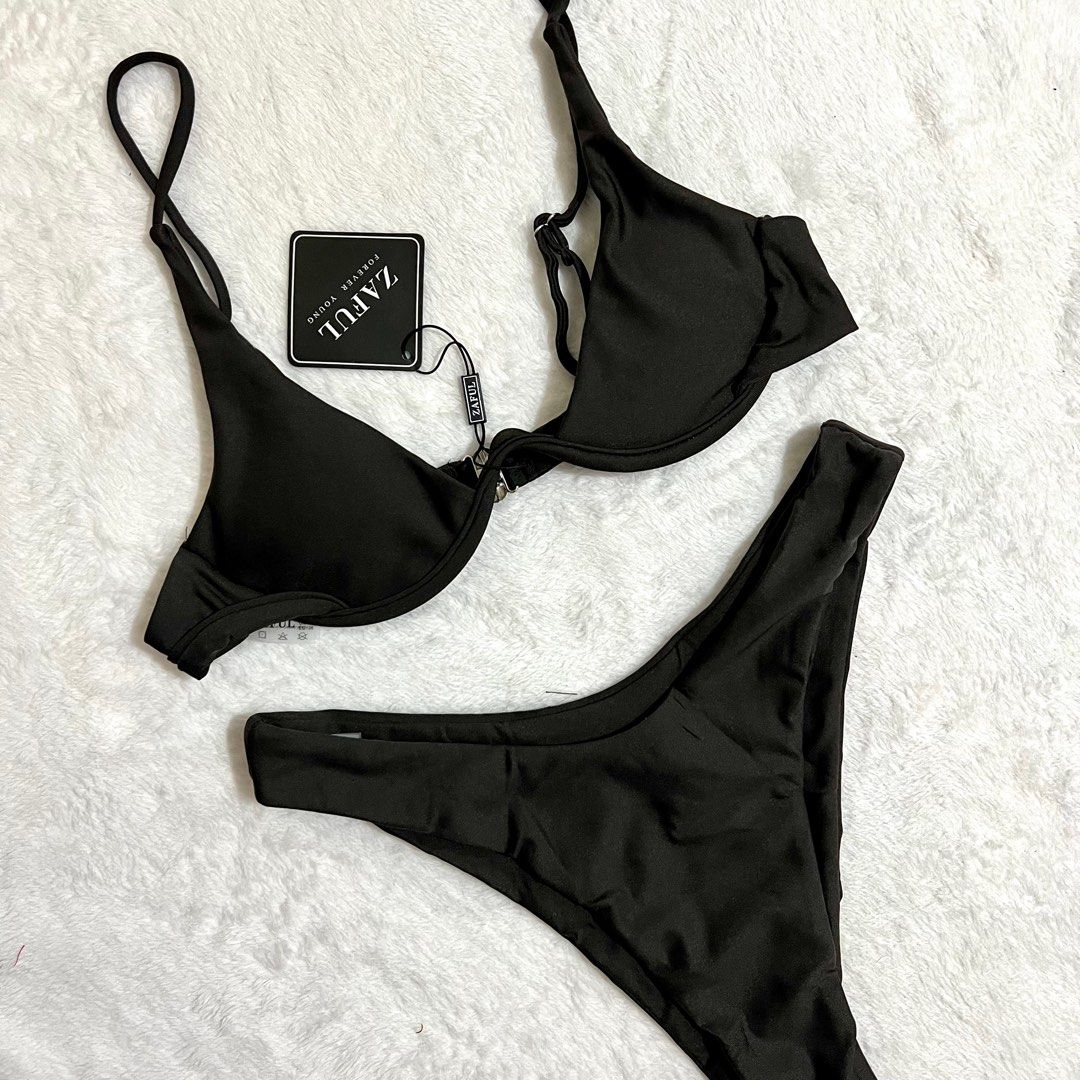 Zaful Black Underwire Two Piece Bikini / Swimsuit (Category: Bikinis & Swimsuits) located in Dasmarinas. Submitted by fancy_styleph (Listing ID 1259550134, Image 2). Description: Size: Small.