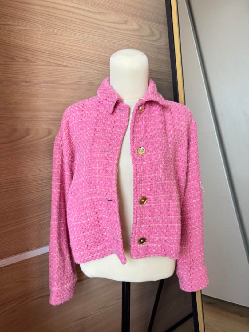 Zara Pink Tweed Jacket Size S - Dress Cheshire, Preloved Designer Fashion