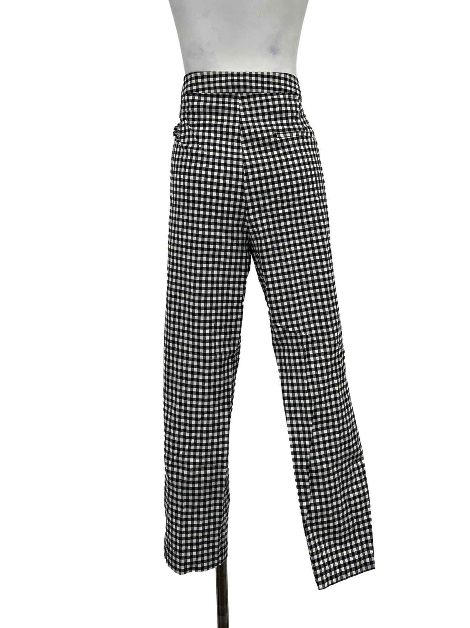 Gingham black and white pants store