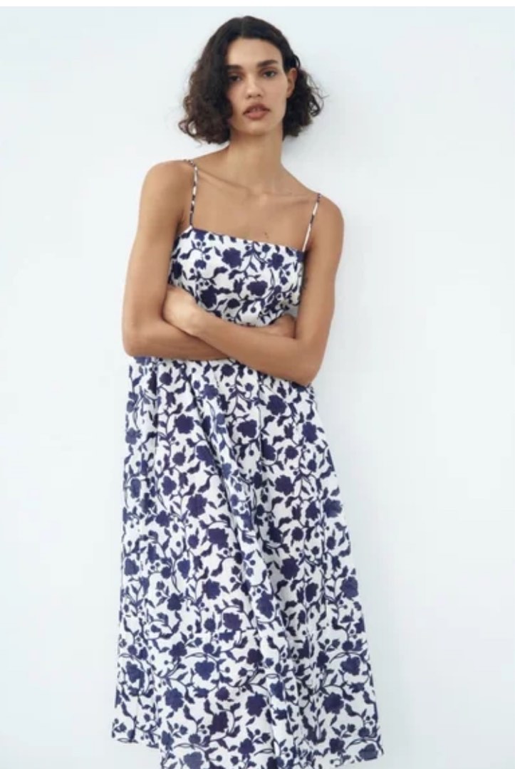 Zara floral midi dress, Women's Fashion, Dresses & Sets, Dresses on