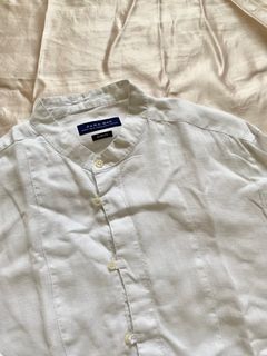 Zara Man White Linen Long Sleeves Size XL