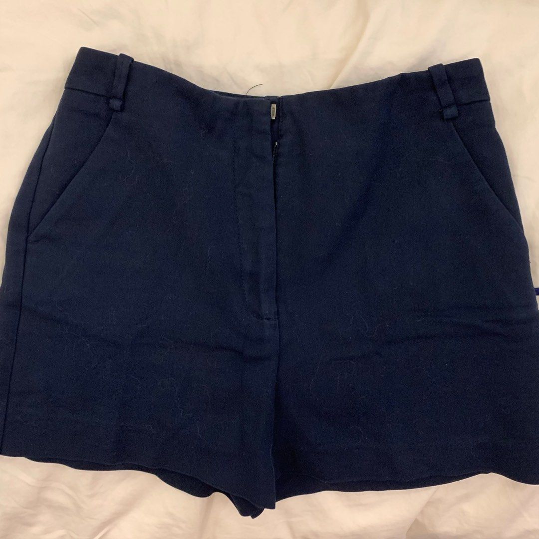 Zara Navy Basic Shorts High Waisted Tailored Shorts