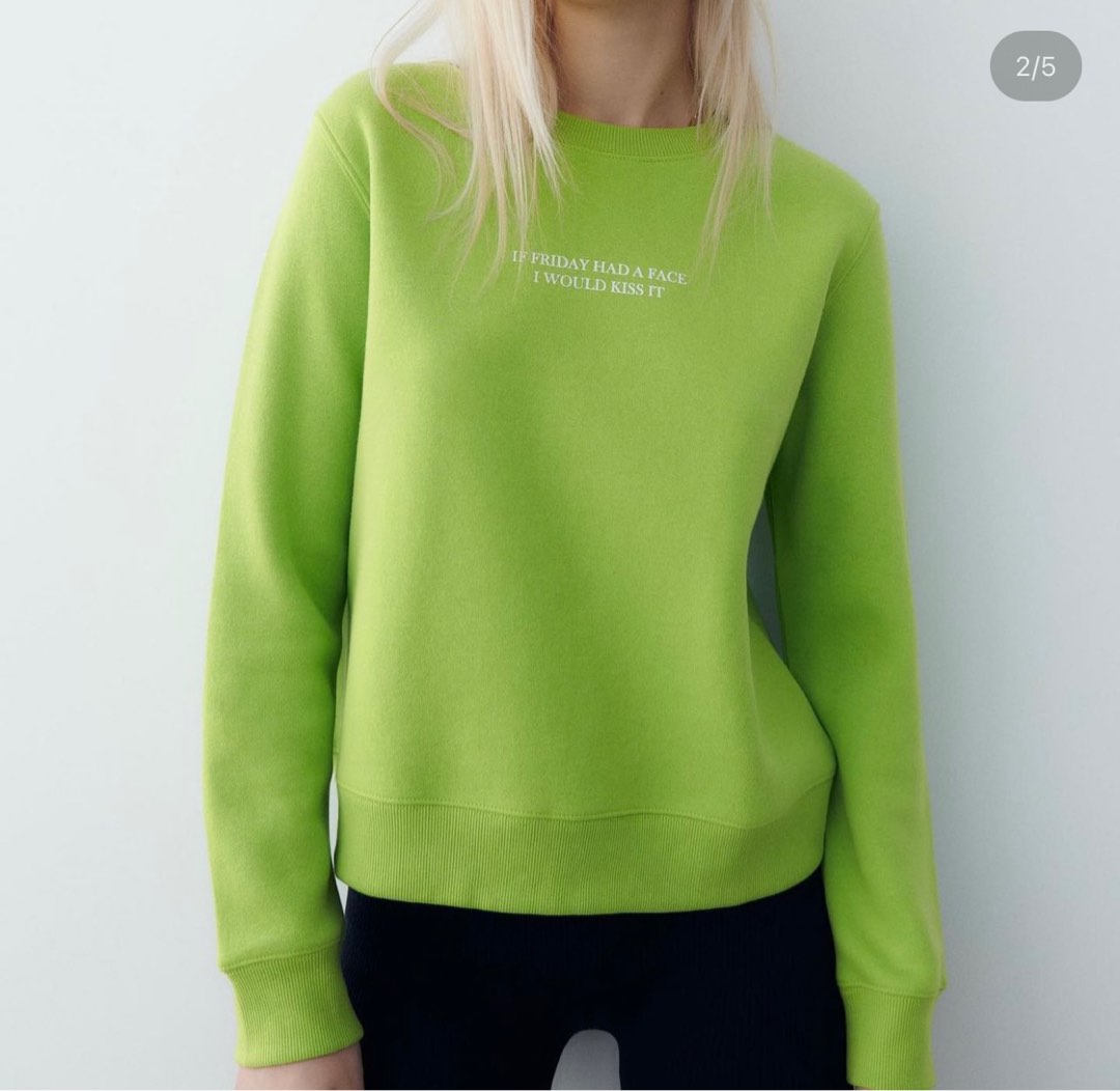 Zara neon sweatshirt clearance
