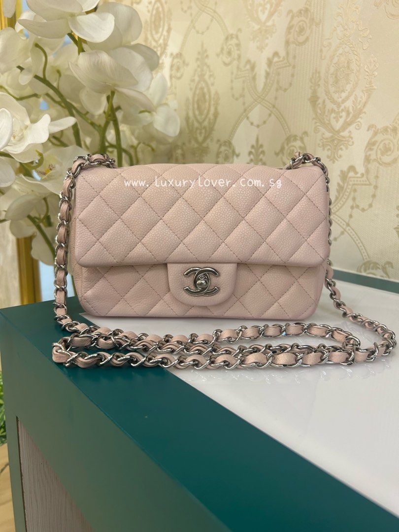 18S Pink Caviar Quilted Classic Flap Small Light Gold Hardware