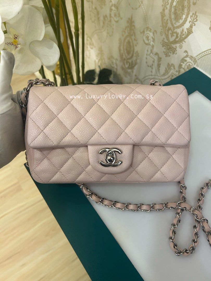 Chanel 14c baby pink mini caviar SHW, Luxury, Bags & Wallets on
