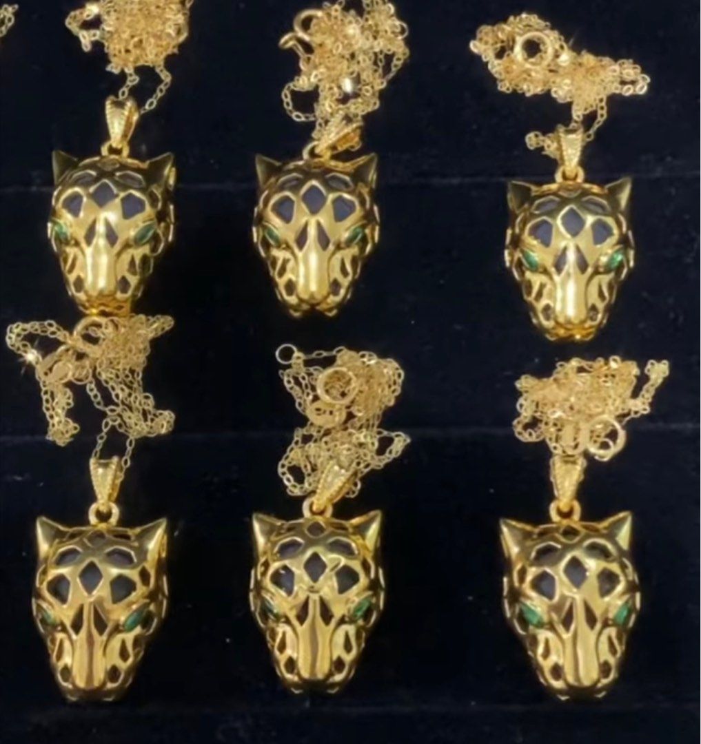 Gold panther necklace on sale