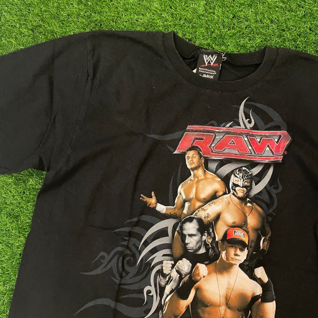 2008 WWE Raw Mega Print Shirt (Category: Shirts) located in Quezon City. Submitted by emporium.vtg (Listing ID 1259659402, Image 1). Description: 2008 World Wrestling Entertainment Raw Mega Print Black Shirt John Cena, Shawn Michaels, Rey Mysterio & Randy Orton Official WWE Tag / Single Stitch Neck Size Large youth, fits Small adults Dimensions: 18.5”x26” Excellent condition.