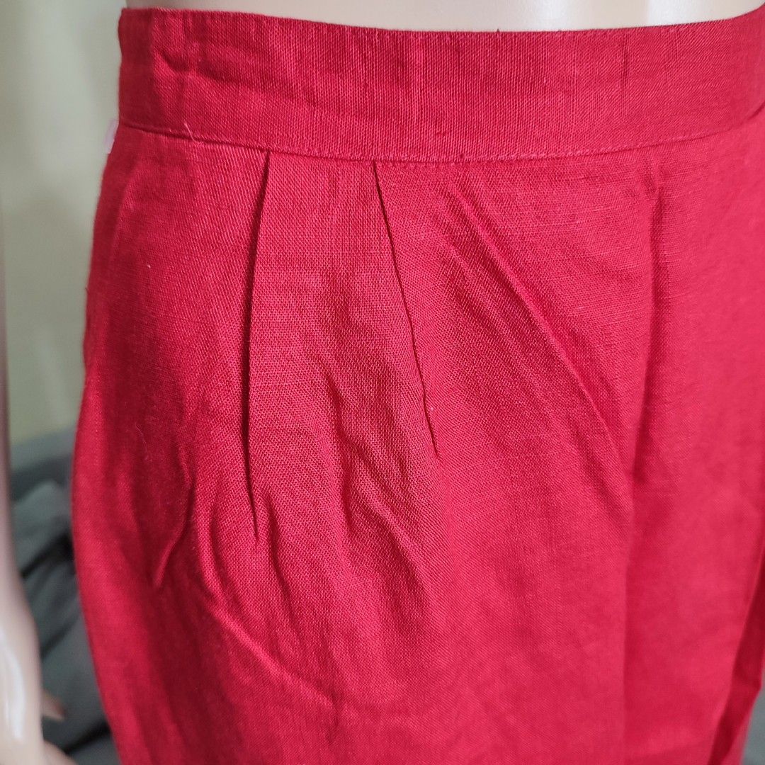 Nordstrom red top pencil skirt