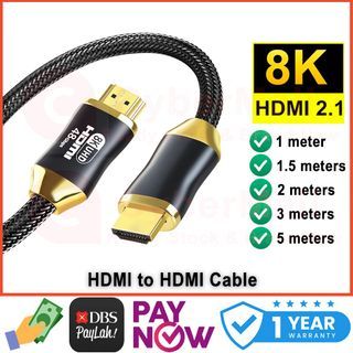  HDMI Cable 2.1 4K@120Hz Certification 48Gbps 15 Feet,Ultra High  Speed 8K HDMI Cable Nylon Gold-plated interface Supports 1440p 144hz HDMI,8K@60Hz,ALLM,VRR,HDR,eARC,DTS,For  PS5,XBox,RTX3090(15 Feet) : Electronics