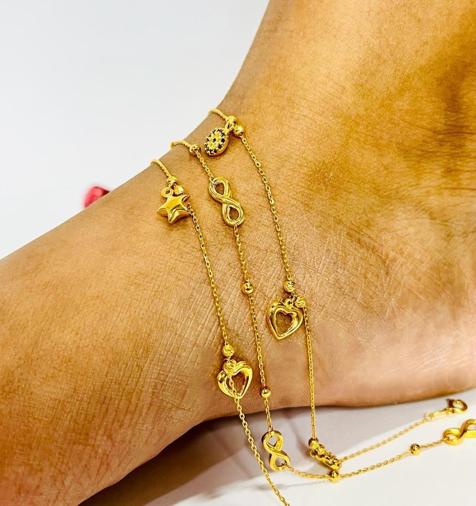 Gold anklets new arrivals latest designs