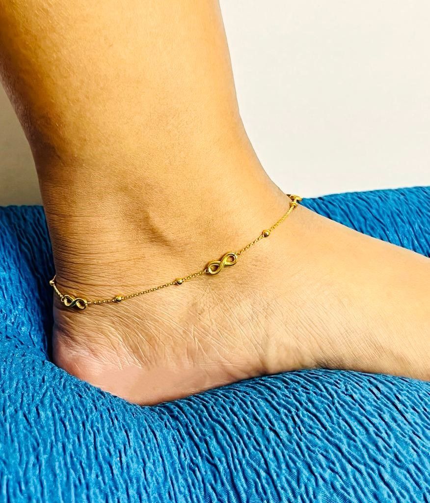 Gold anklets latest designs clearance