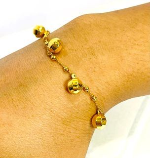 22K Gold Dangling Charms Bracelet (3.75G)