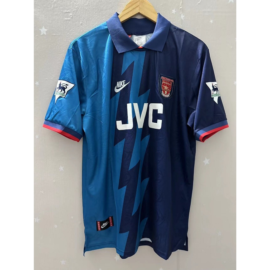 95 96 Arsenal Retro Jersey Bergkamp Wright Men s Fashion